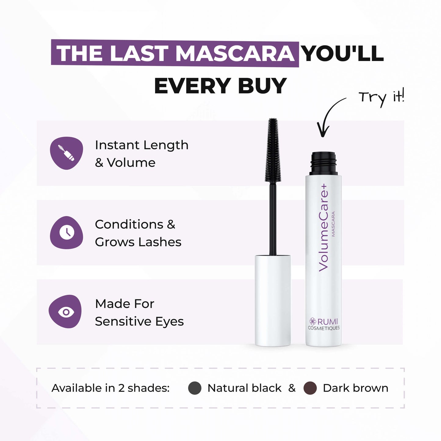 Lash Growth Mascara For Sensitive Eyes & Thinning Lashes
