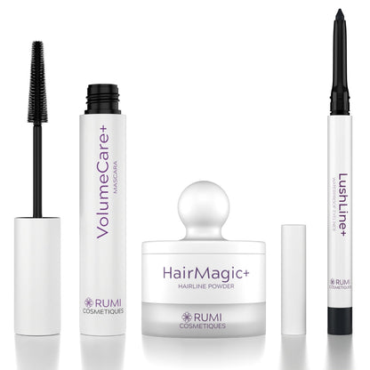 Mascara + Eyeliner + Hairline Powder