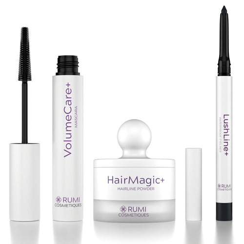 Mascara + Eyeliner + Hairline Powder